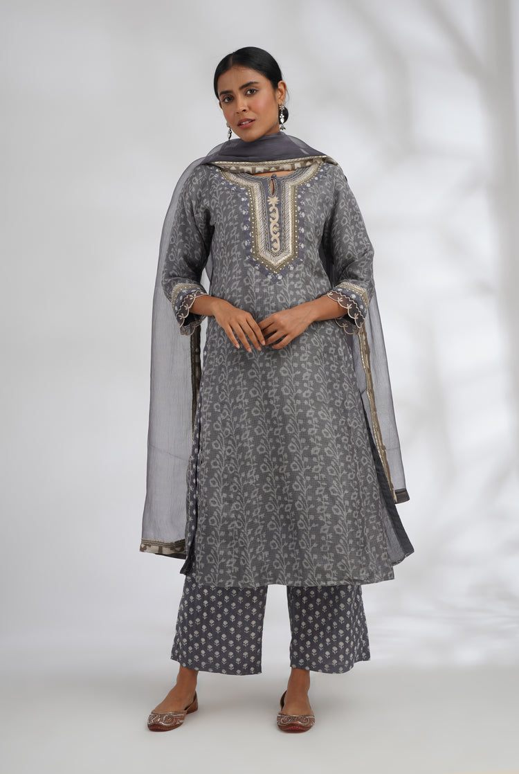 Rozana Chiffon Dupatta Grey (7047298383919)
