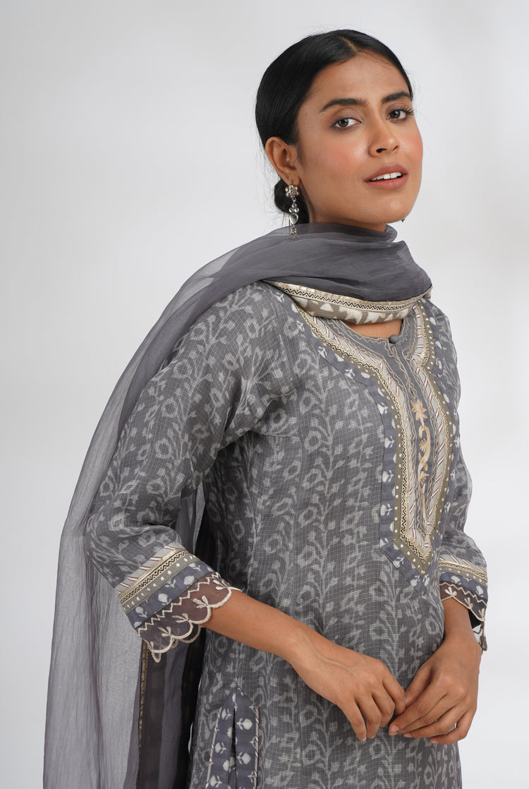 Rozana Chiffon Dupatta Grey (7047298383919)