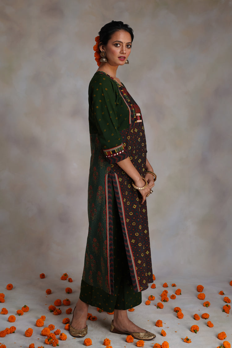 Rozana Pants Green Bandhej (6755822338095)