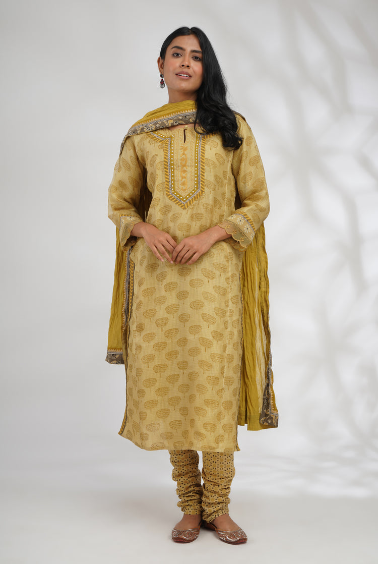 Rozana Cotton Dupatta Beige (7047309295663)