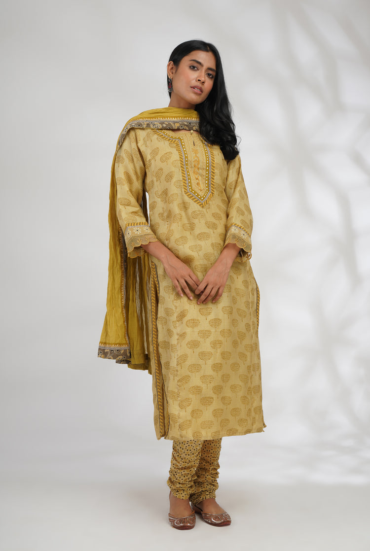 Rozana Cotton Dupatta Beige (7047309295663)