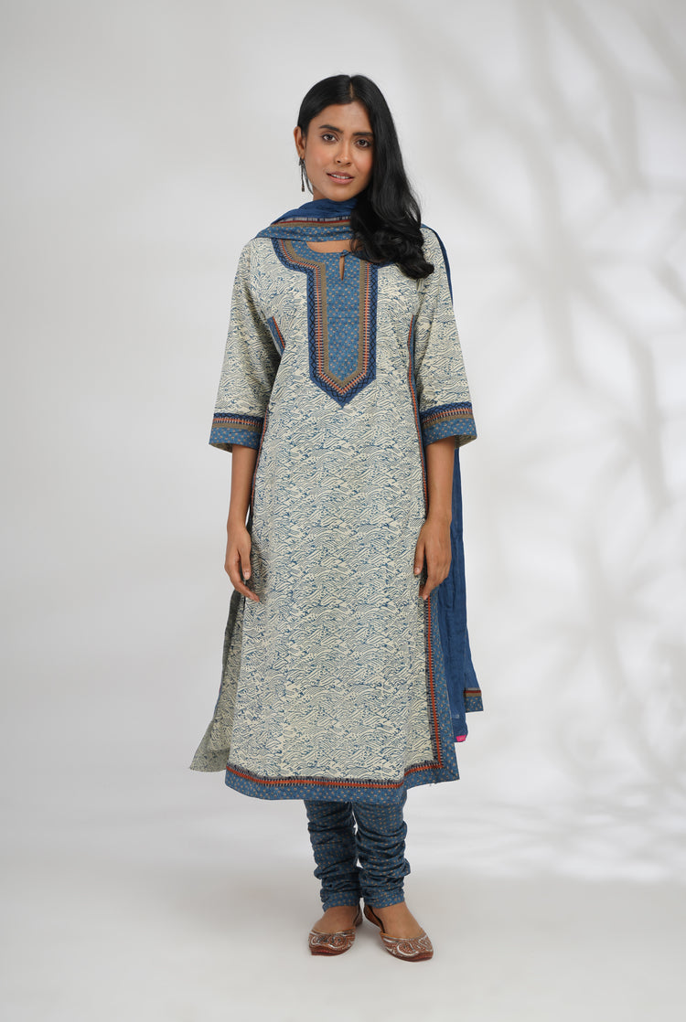Rozana Cotton Dupatta Blue (7047309492271)