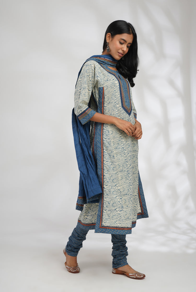 Rozana Cotton Dupatta Blue (7047309492271)