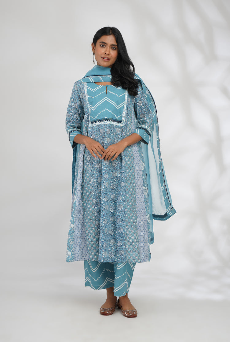Choga Kurta Earthy Blue (7047235534895)