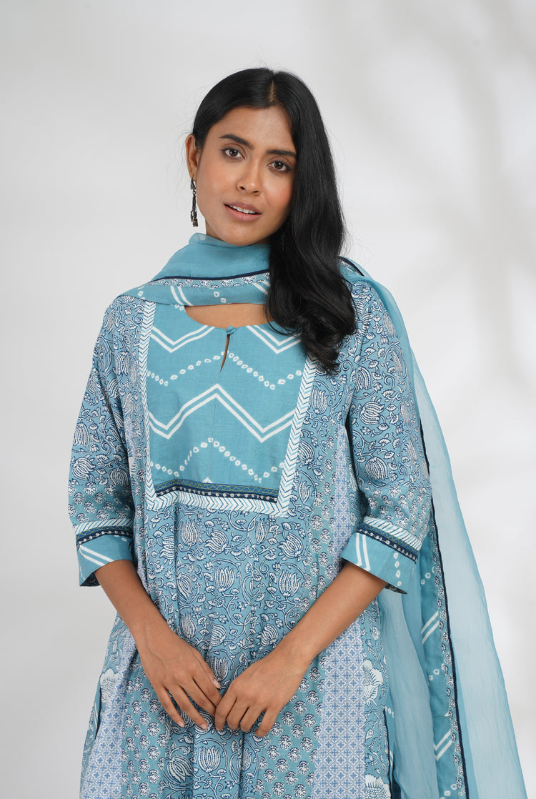 Choga Kurta Earthy Blue (7047235534895)