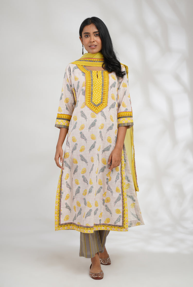 Rozana Chiffon Dupatta Yellow (7047300186159)