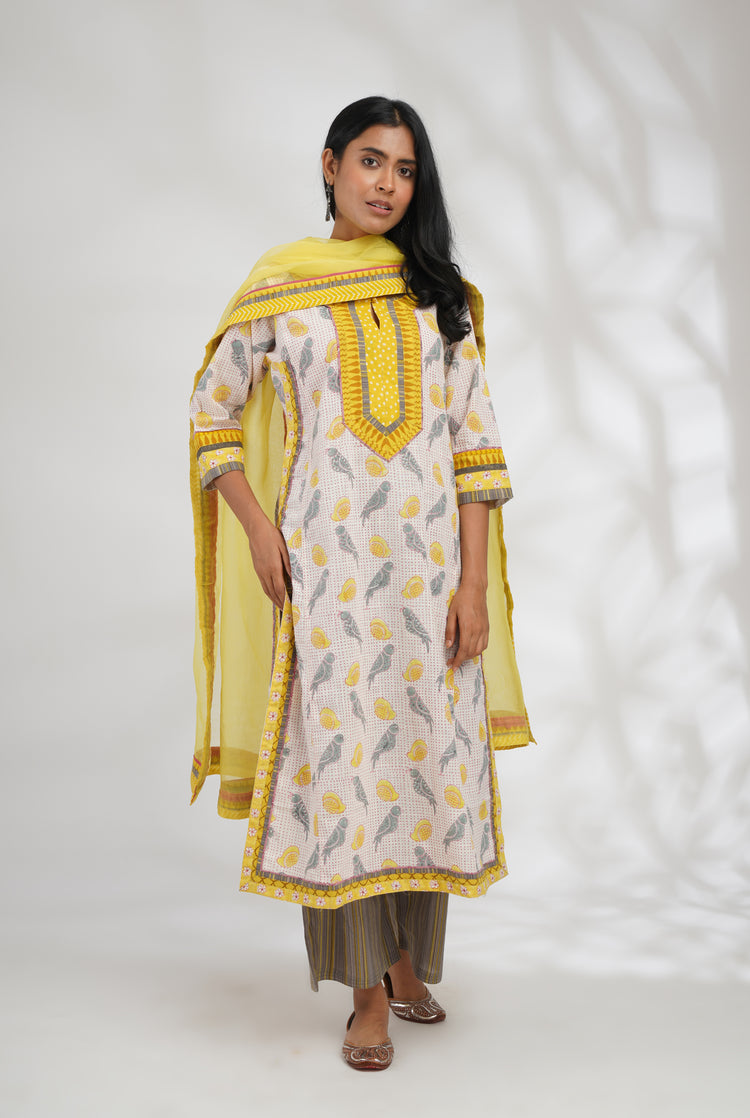 Rozana Chiffon Dupatta Yellow (7047300186159)