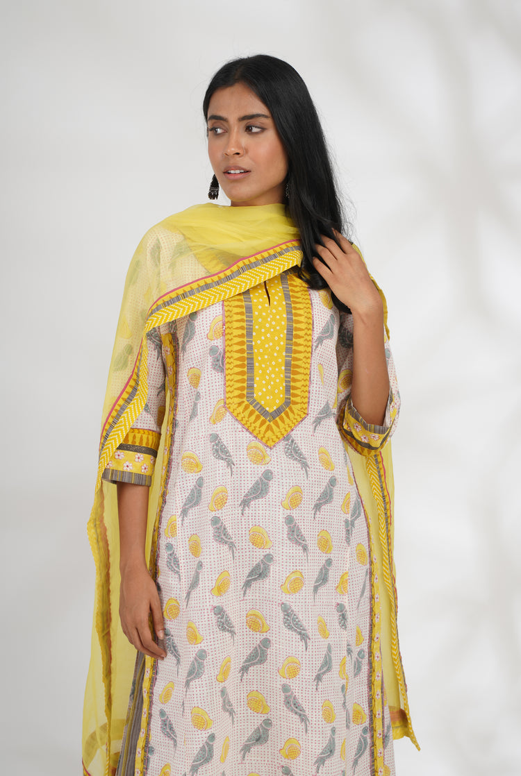 Rozana Chiffon Dupatta Yellow (7047300186159)