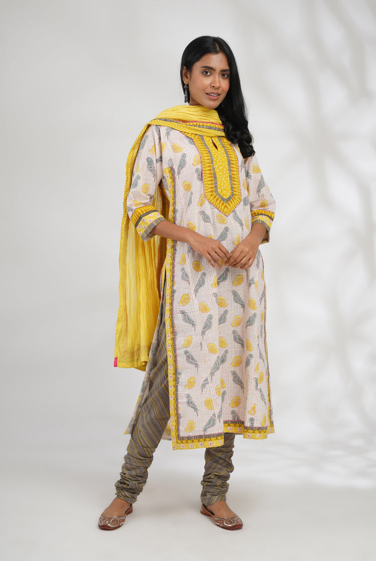 Rozana Cotton Dupatta Yellow (7047308214319)