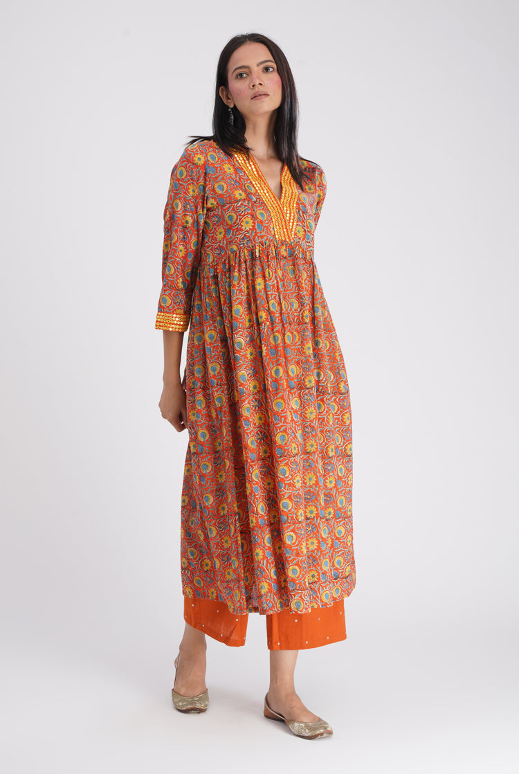 Soha Kurta Orange (7134688313391)