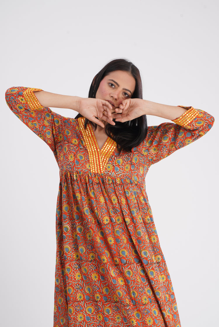 Soha Kurta Orange (7134688313391)