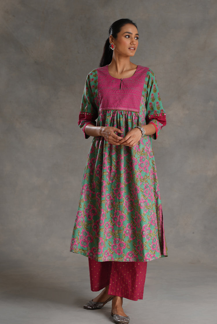 Banjara Kurta Pale Turquoise Pink (7019794169903)