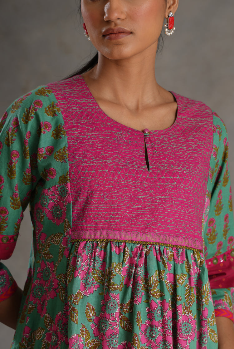 Banjara Kurta Pale Turquoise Pink (7019794169903)