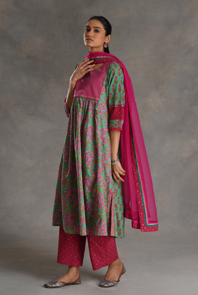 Banjara Kurta Pale Turquoise Pink (7019794169903)