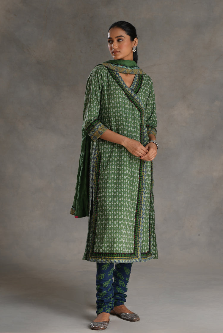Rozana Cotton Dupatta Green (7021089292335)