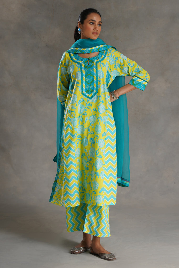 Rozana Chiffon Dupatta Turquoise (7021022216239)