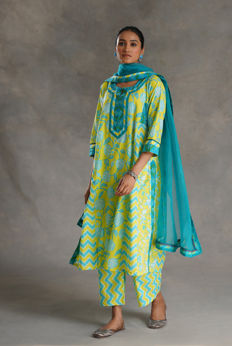Rozana Chiffon Dupatta Turquoise (7021022216239)