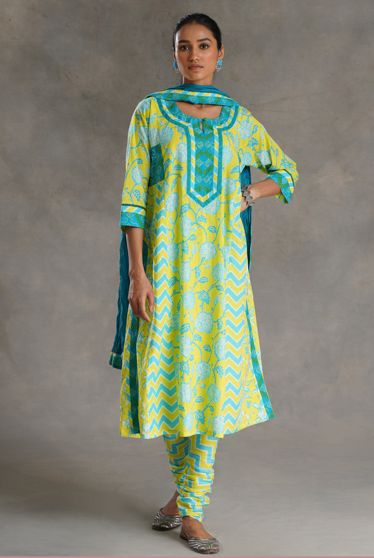 Rozana Cotton Dupatta Turquoise (7021102104623)
