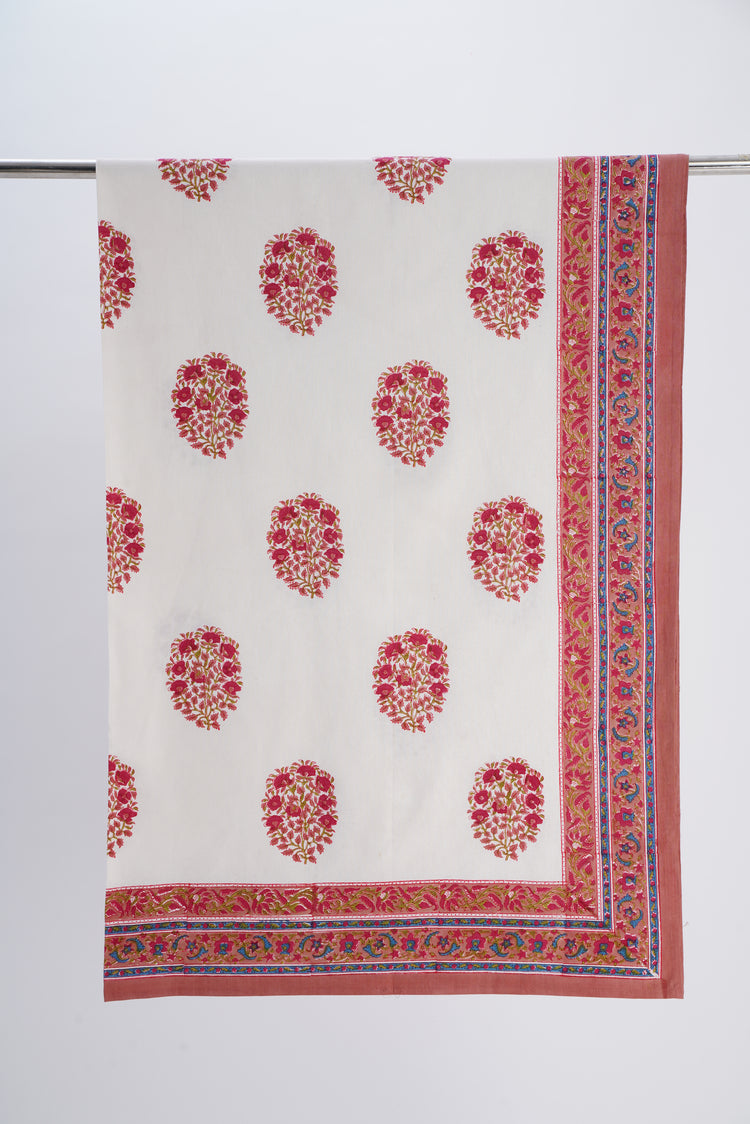 Maroon Boota Bedsheet (8018214158635)