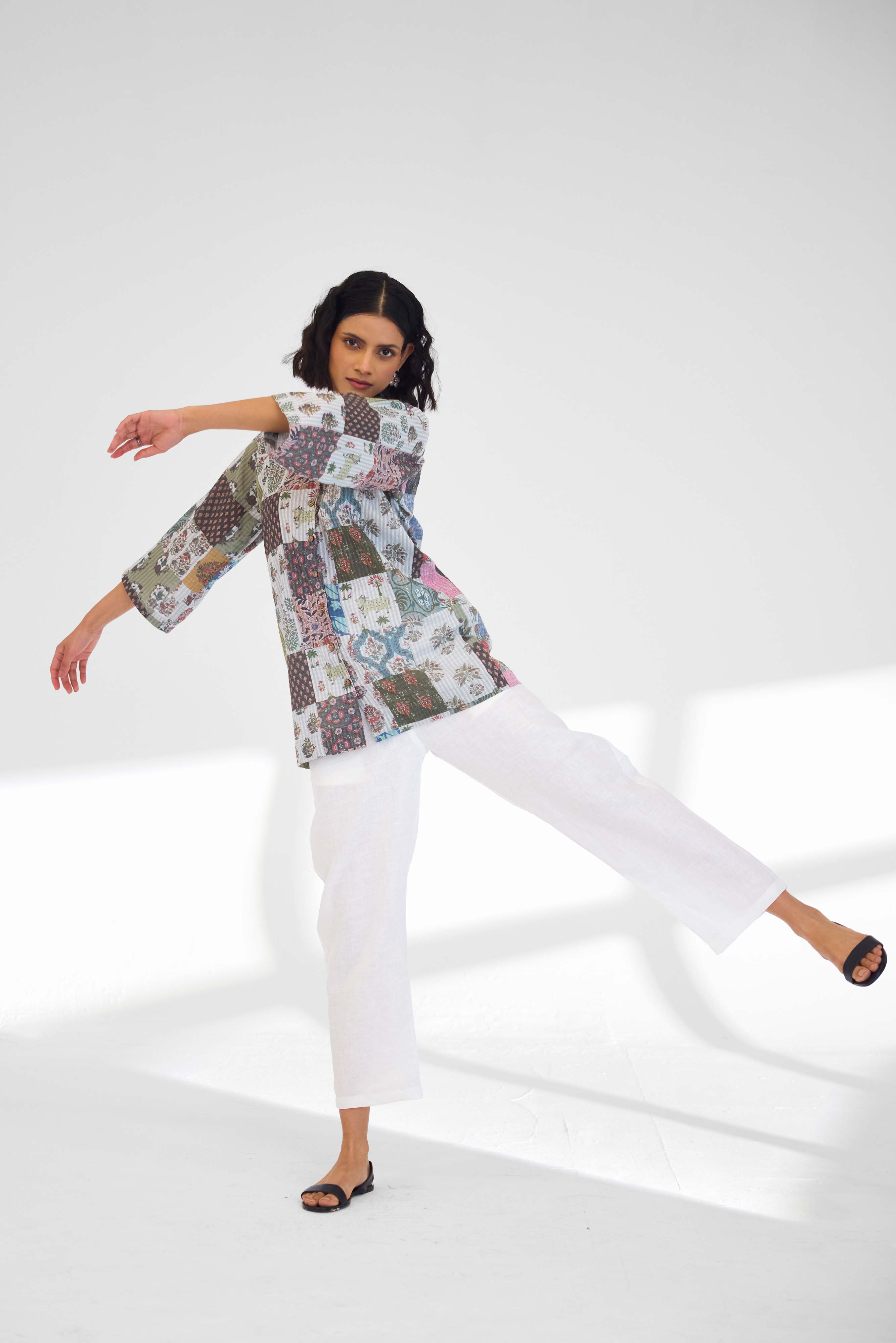 Lia Shirt Grey Check (9926529745195) (10014661706027)