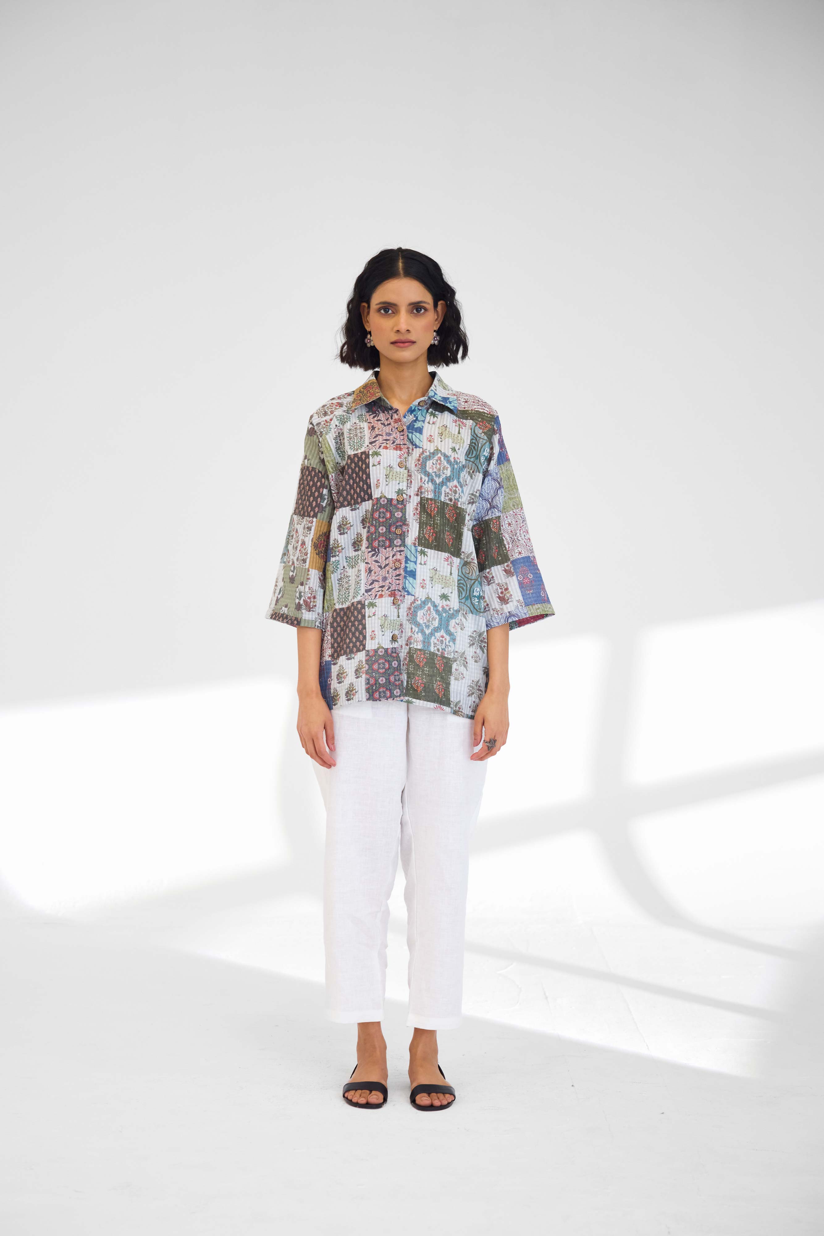 Lia Shirt Grey Check (9926529745195) (10014661706027)