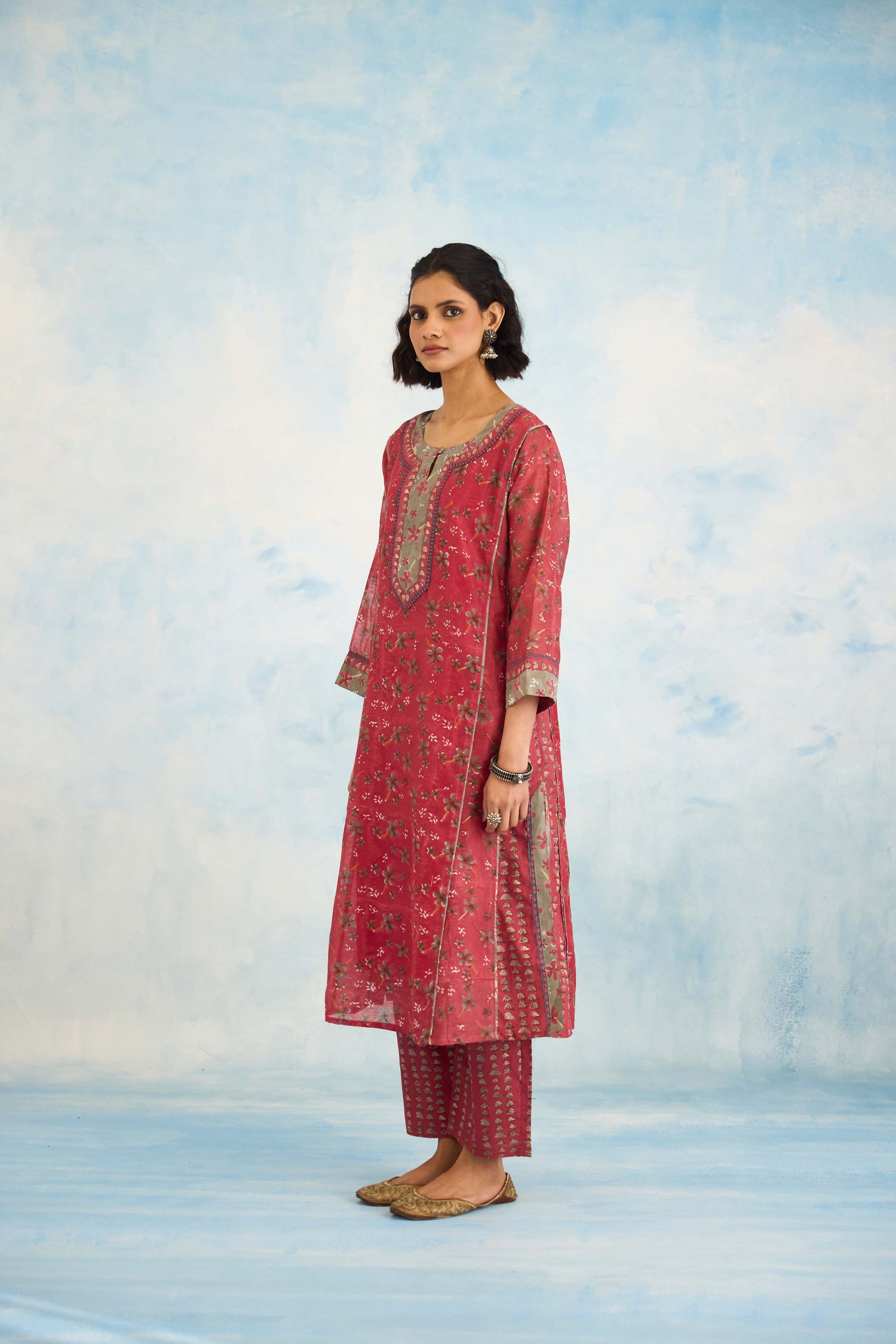 Adya Kurta Dark Peach Grey (9925430935851)