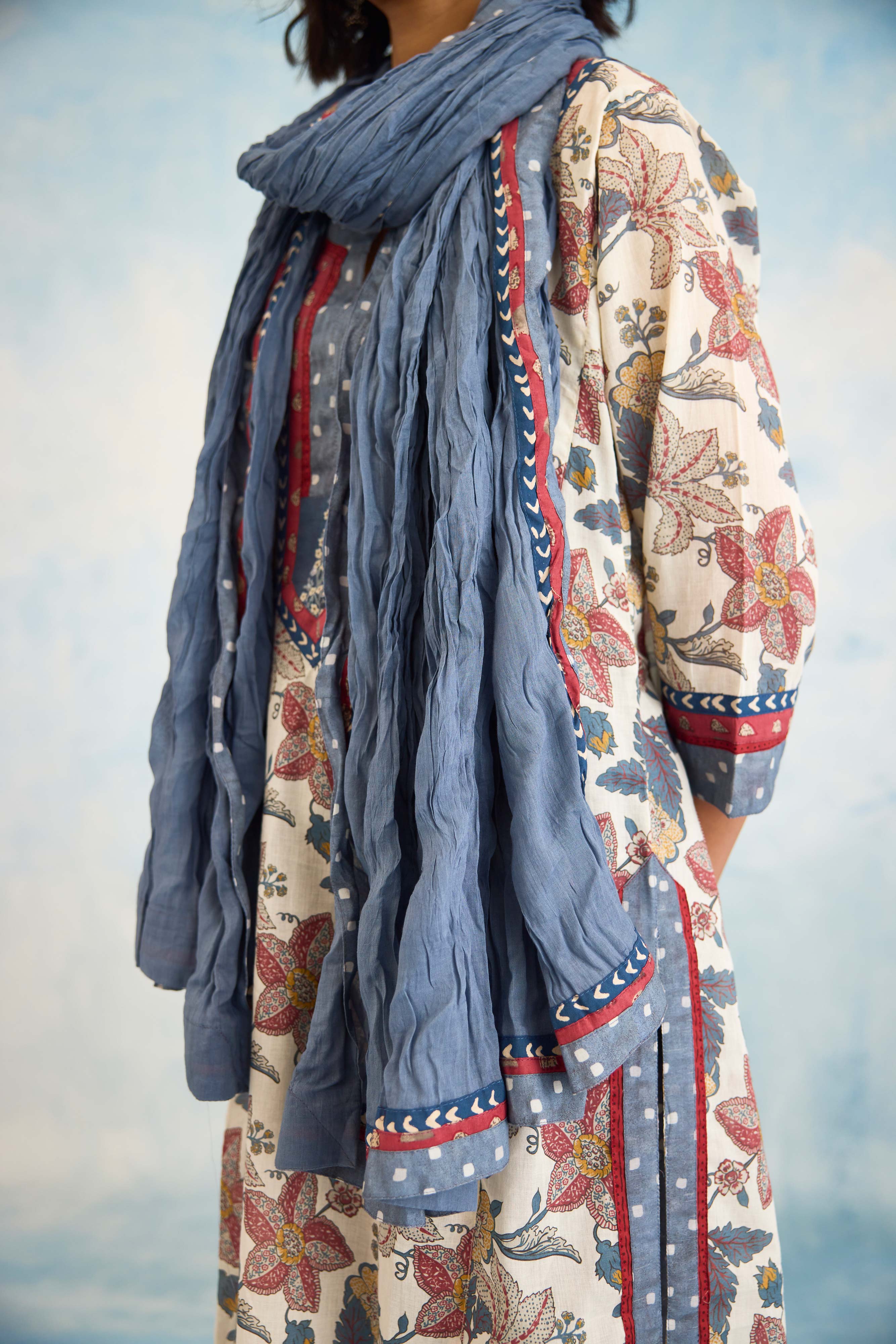 Rozana Kurta Cream Grey (9925337415979)