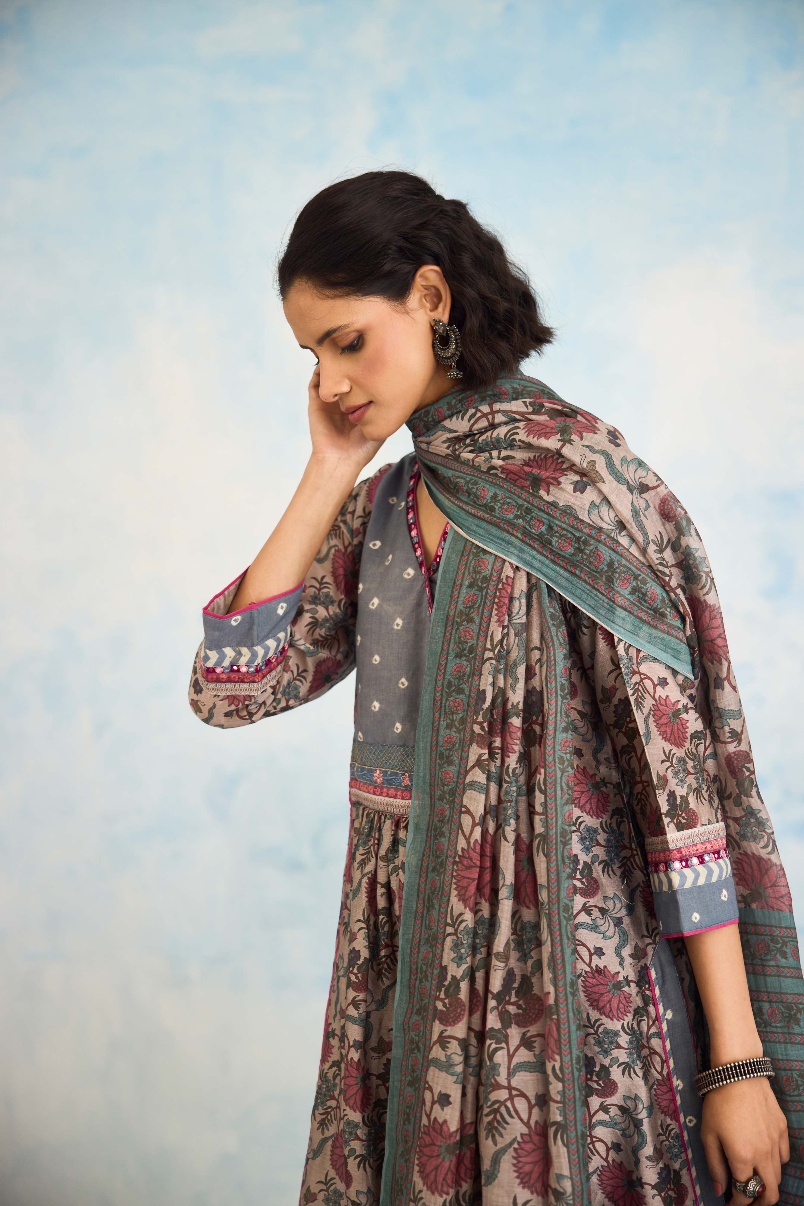 Banjara Kurta Grey Plum (9926289293611)