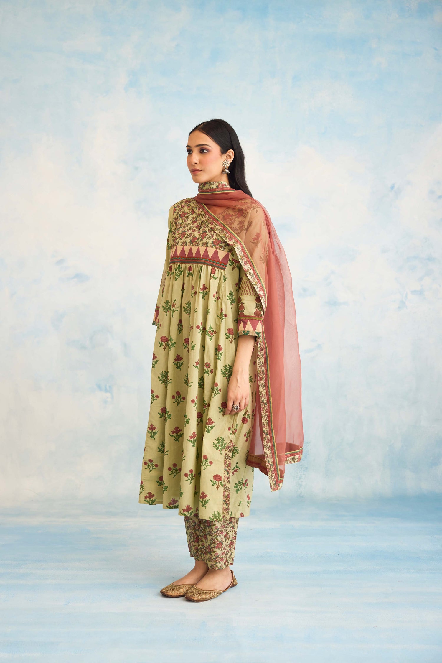 Medh Dupatta Peach (9926272516395)