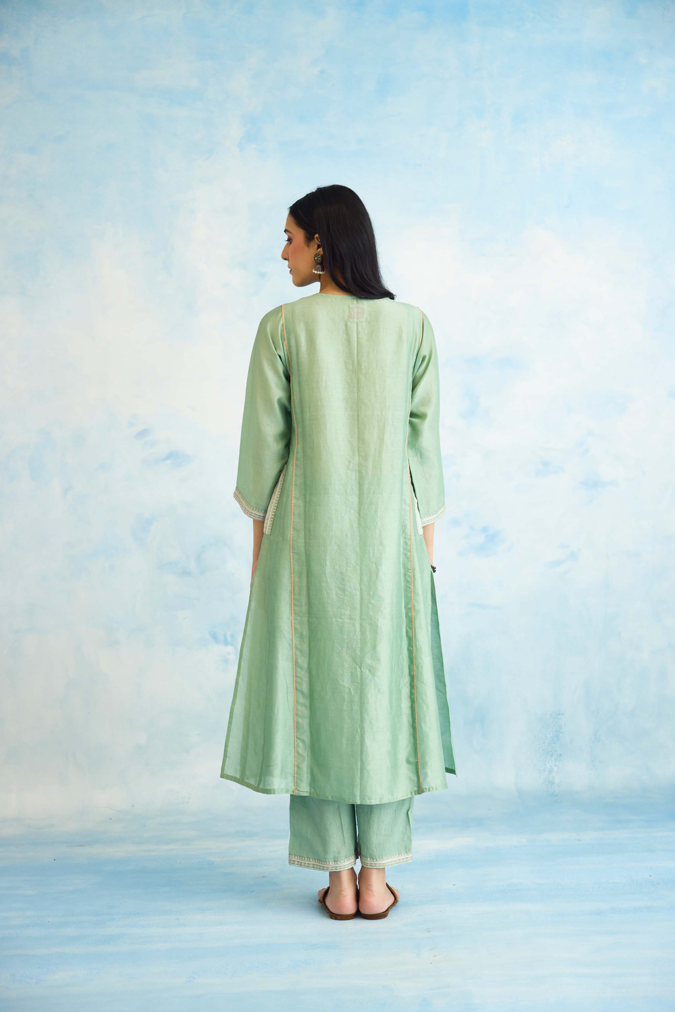 Tulsi Kurta Powder Green (9926450151723)