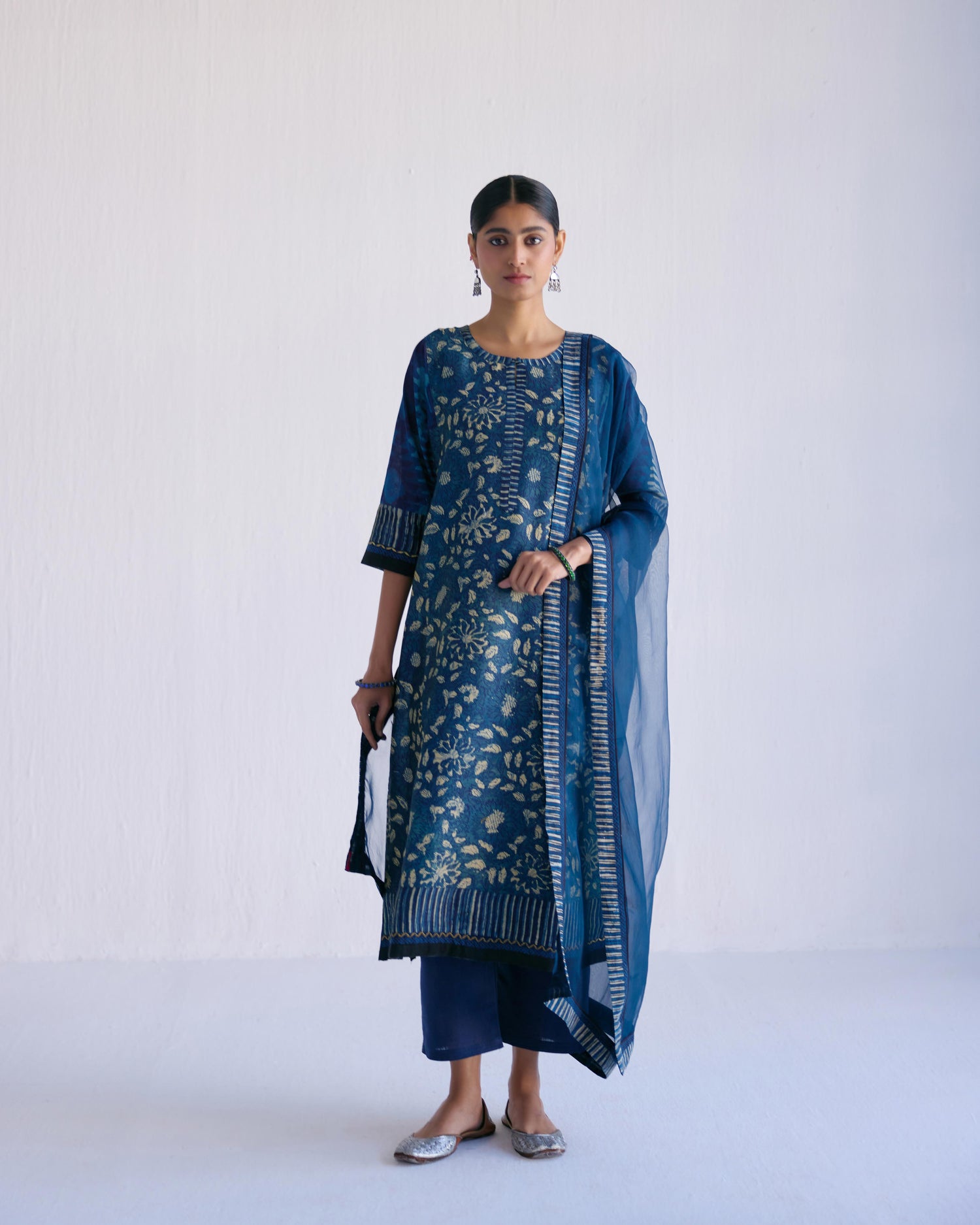 Rozana Chiffon Dupatta Indigo (9143147495723)