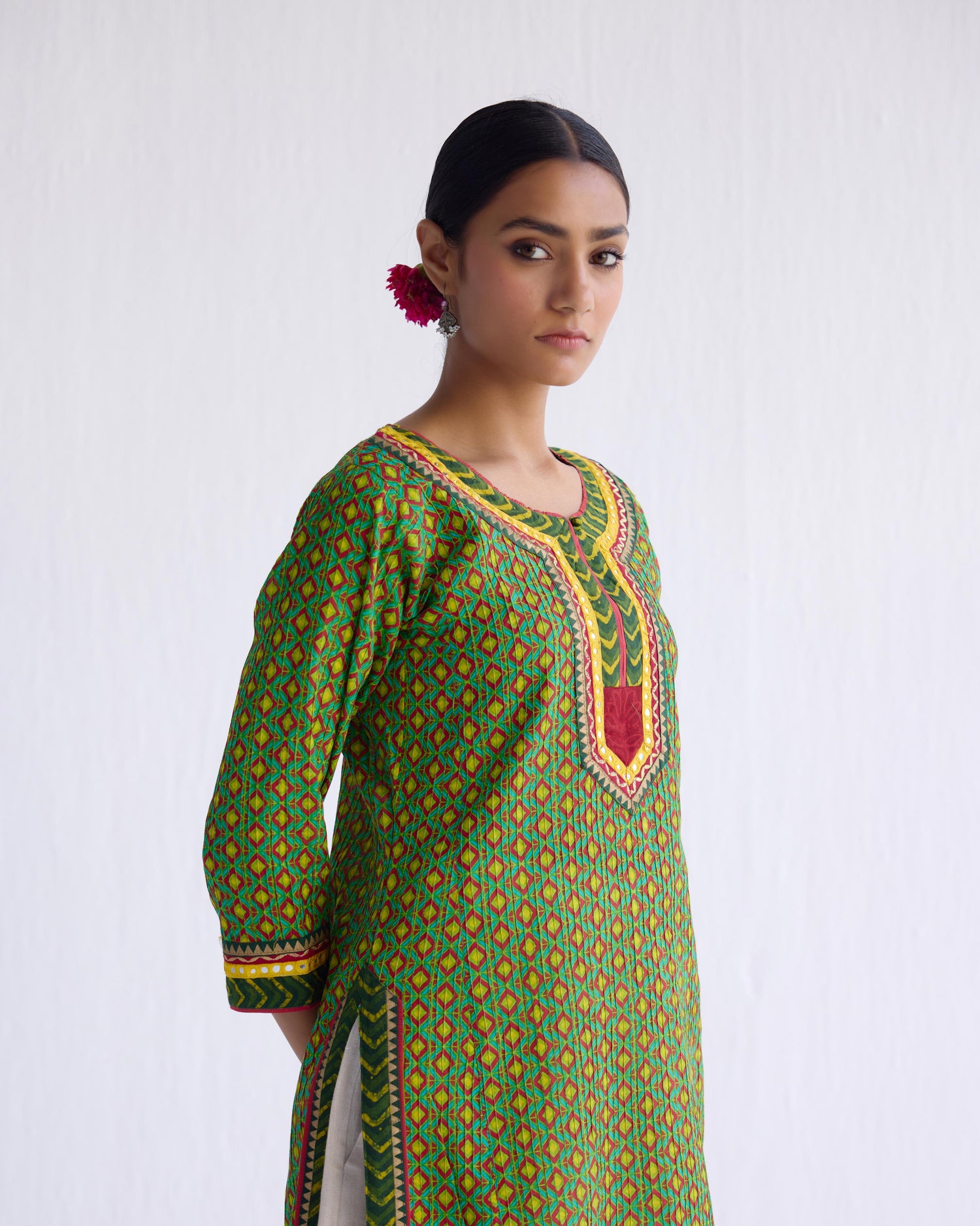 Rozana Kurti Green Red (9141803188523)