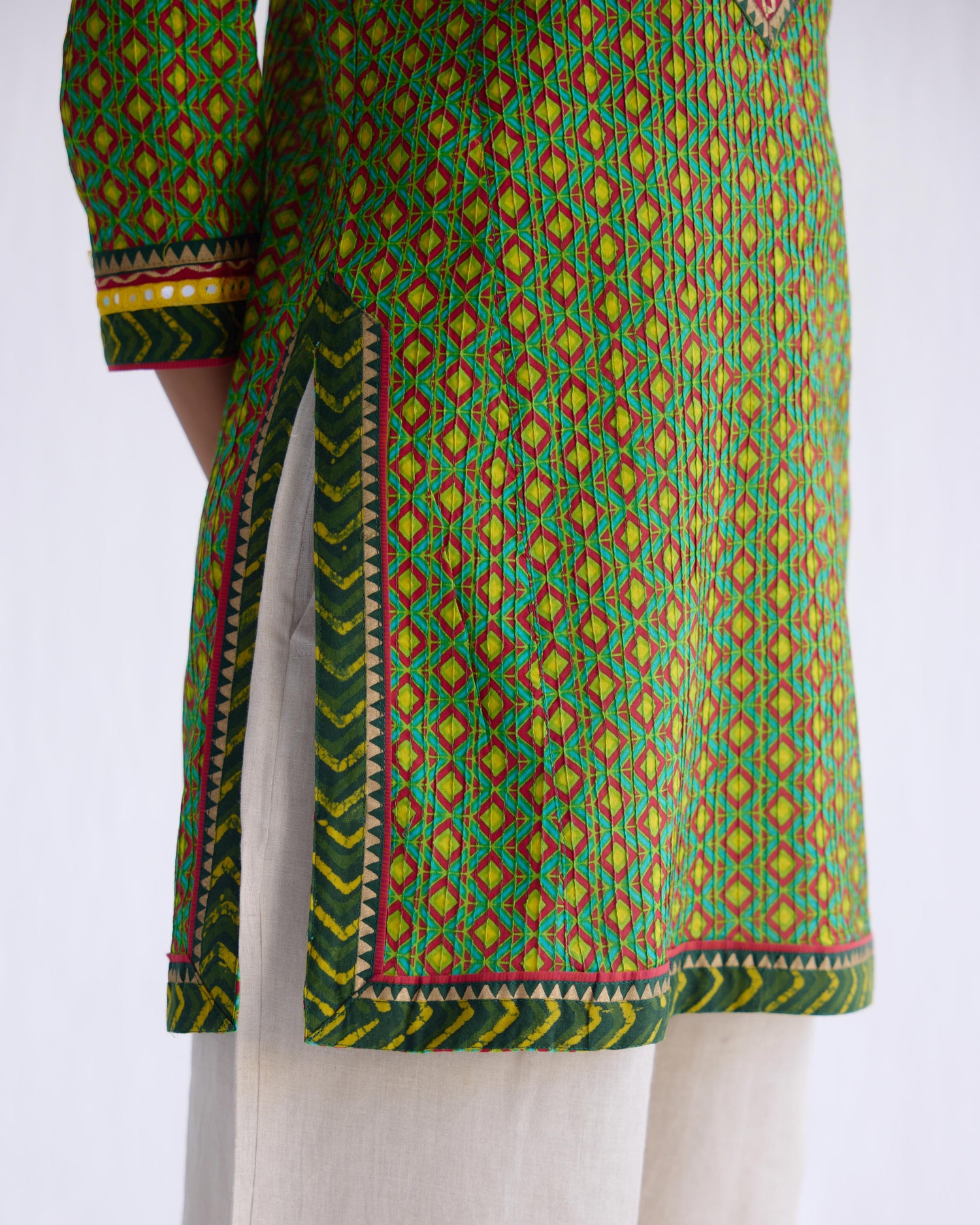 Rozana Kurti Green Red (9141803188523)