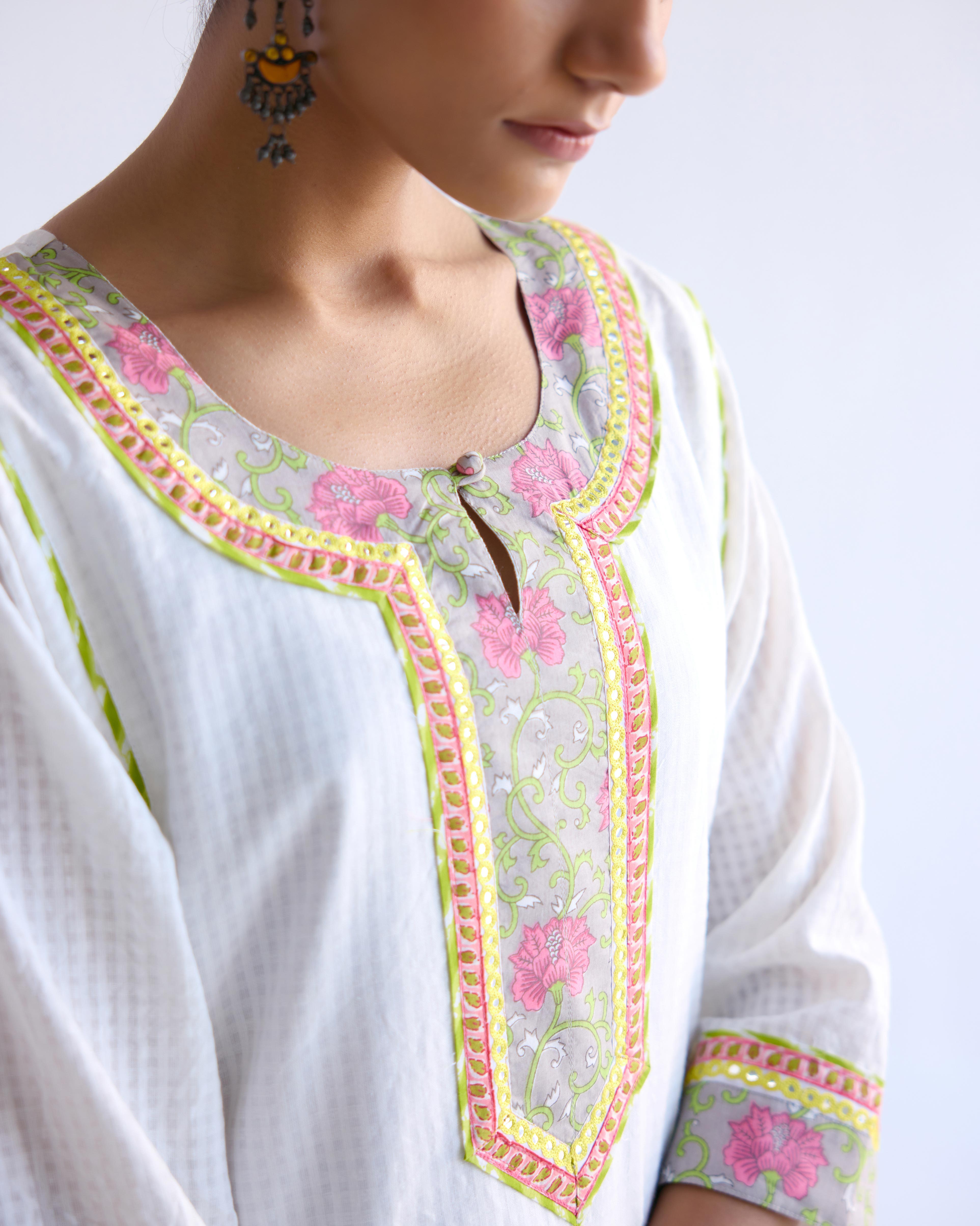 Rozana Kurta White (9143179510059)