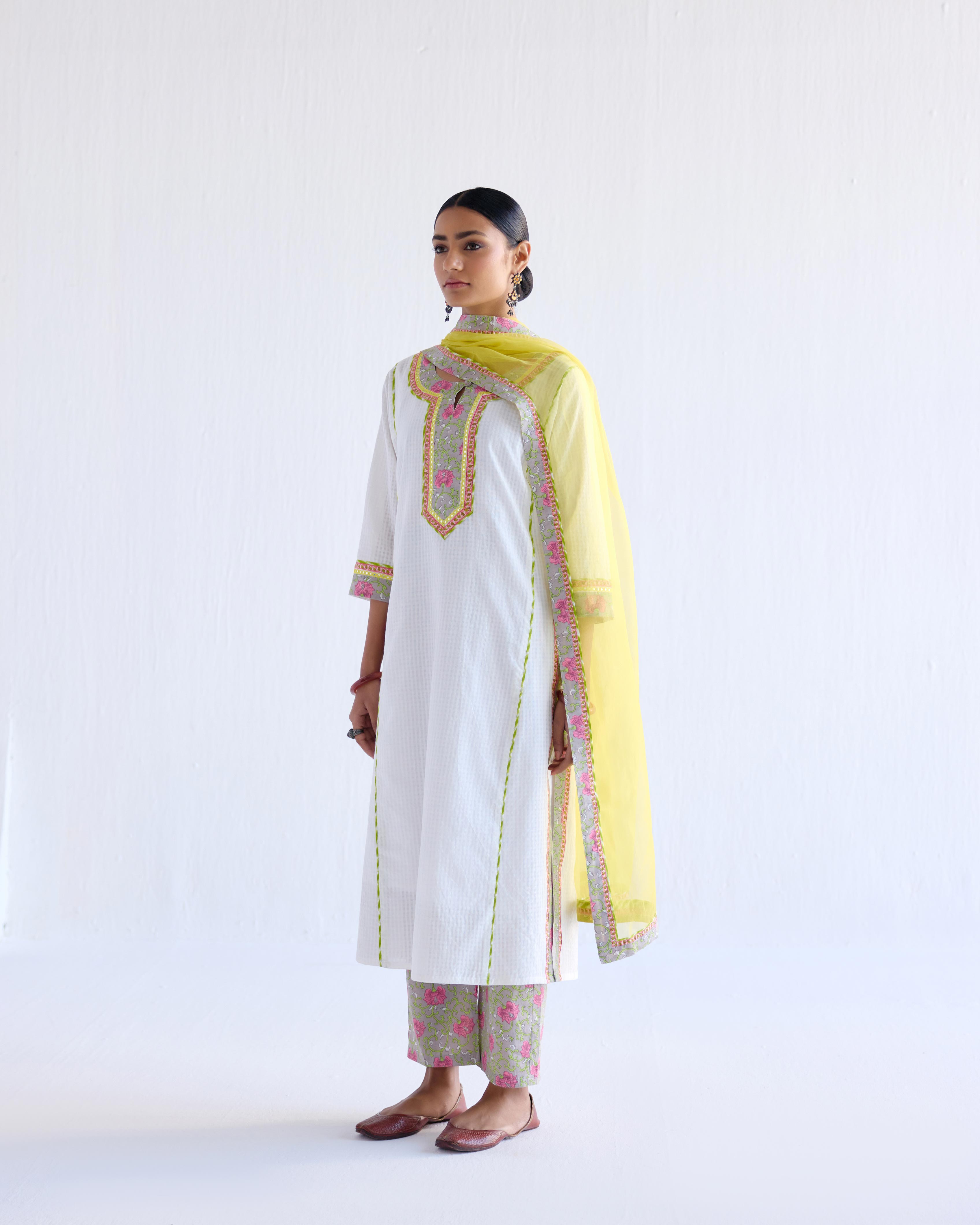 Rozana Chiffon Dupatta Yellow (9143193010475)