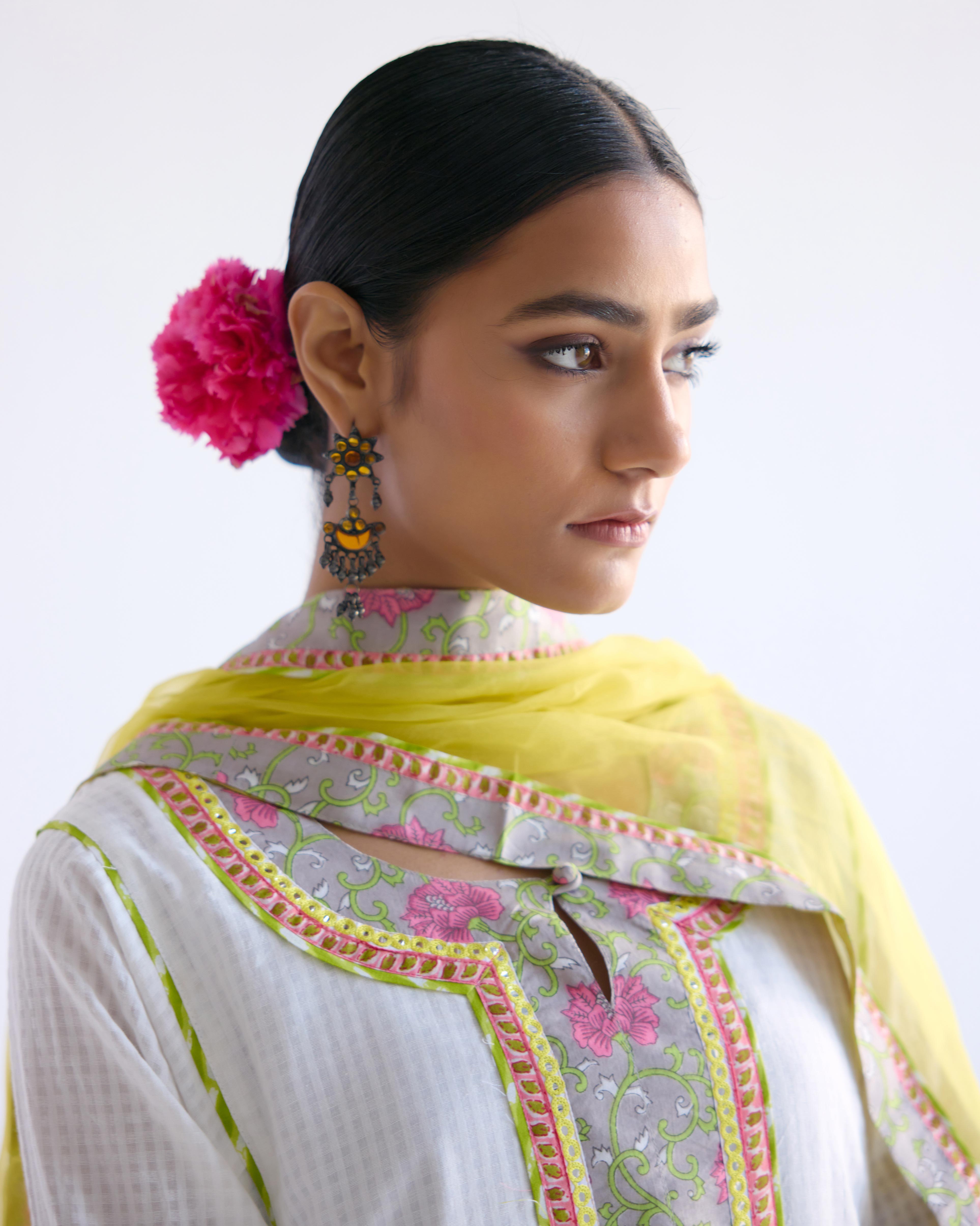 Rozana Chiffon Dupatta Yellow (9143193010475)