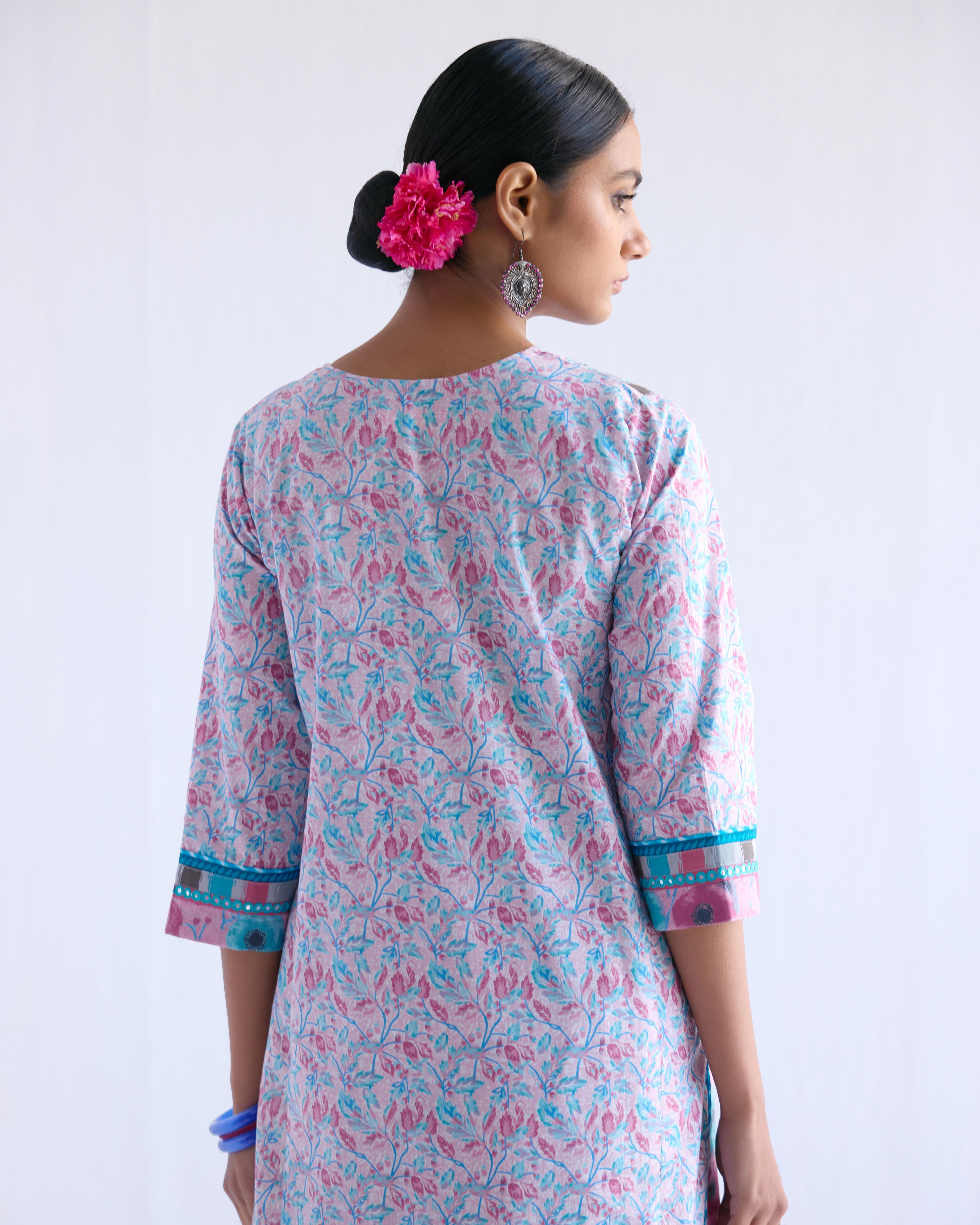 Rozana Kurta Mauve Turquoise (9143200612651)