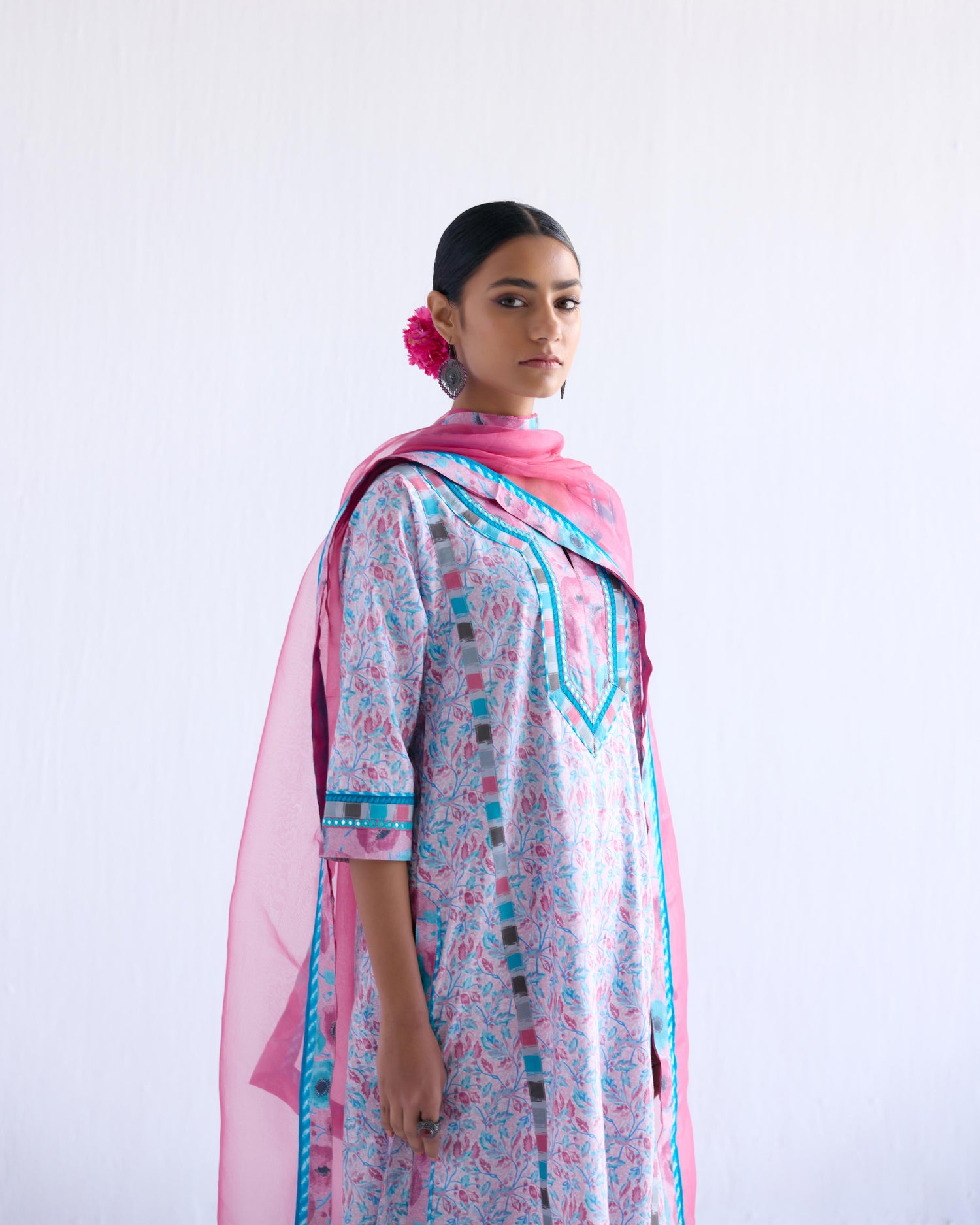 Rozana Kurta Mauve Turquoise (9143200612651)