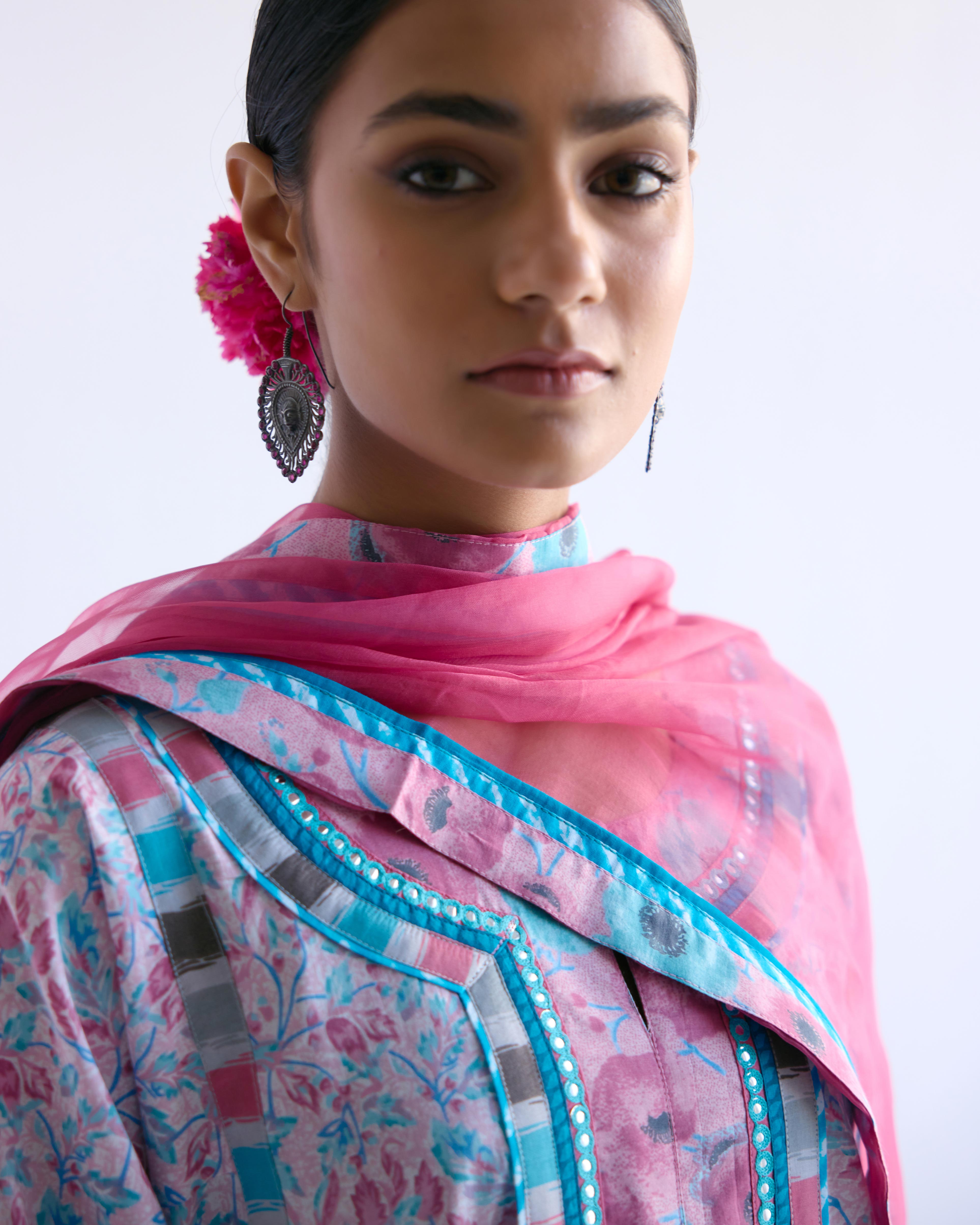 Rozana Kurta Mauve Turquoise (9143200612651)