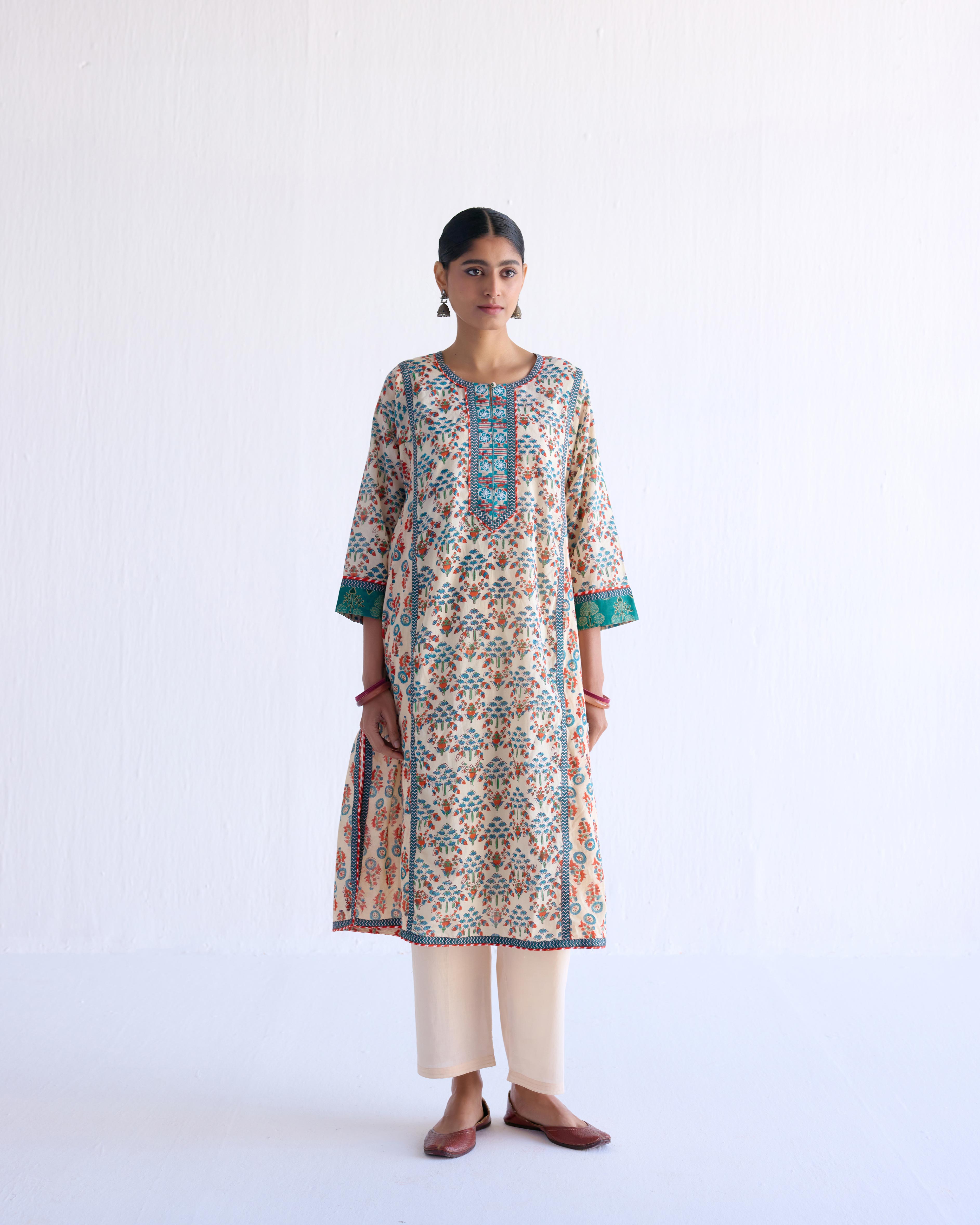 Choga Kurta Cream Orange (9143282663723)