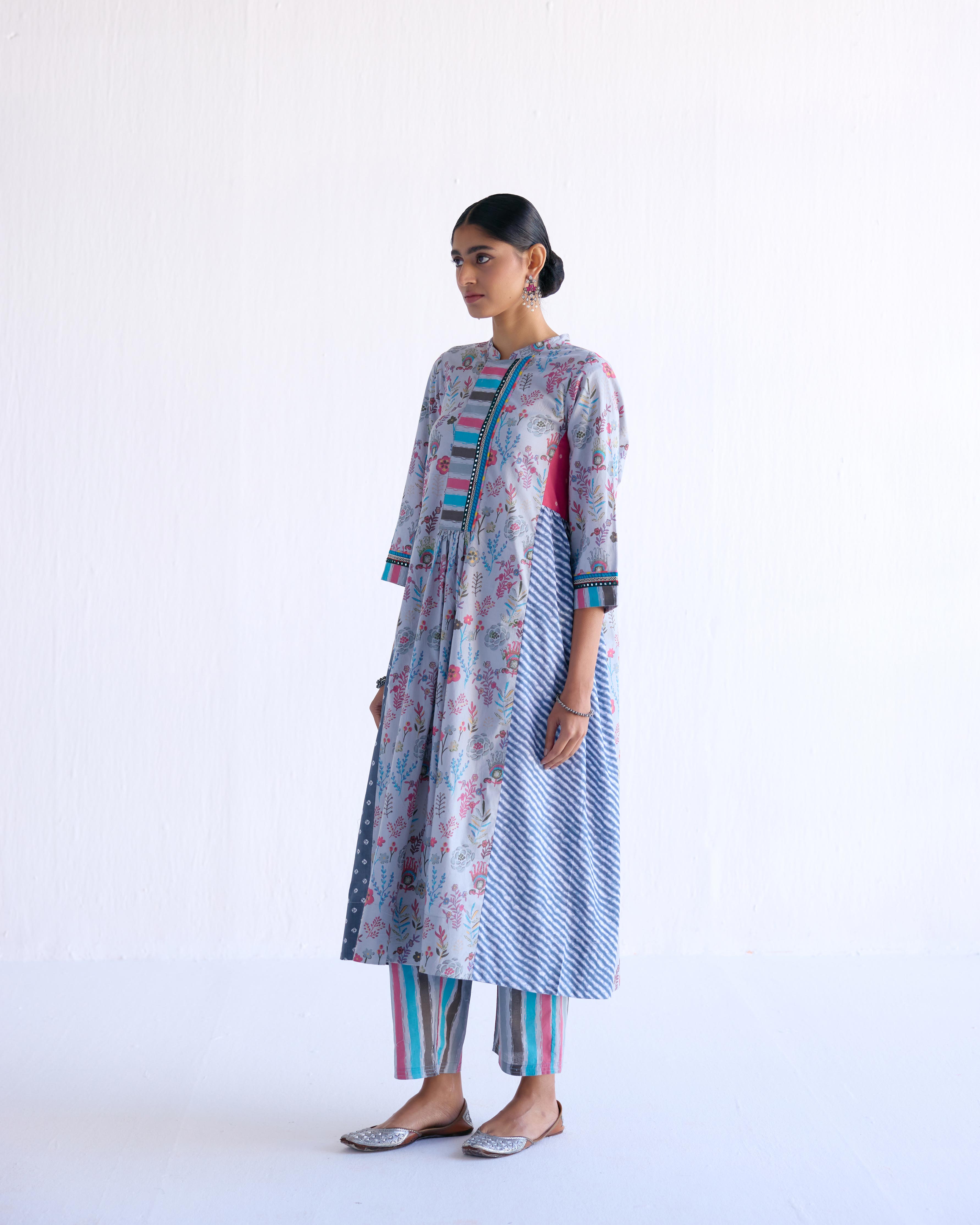 Mavi Kurta Light Grey Peach (9143237869867)