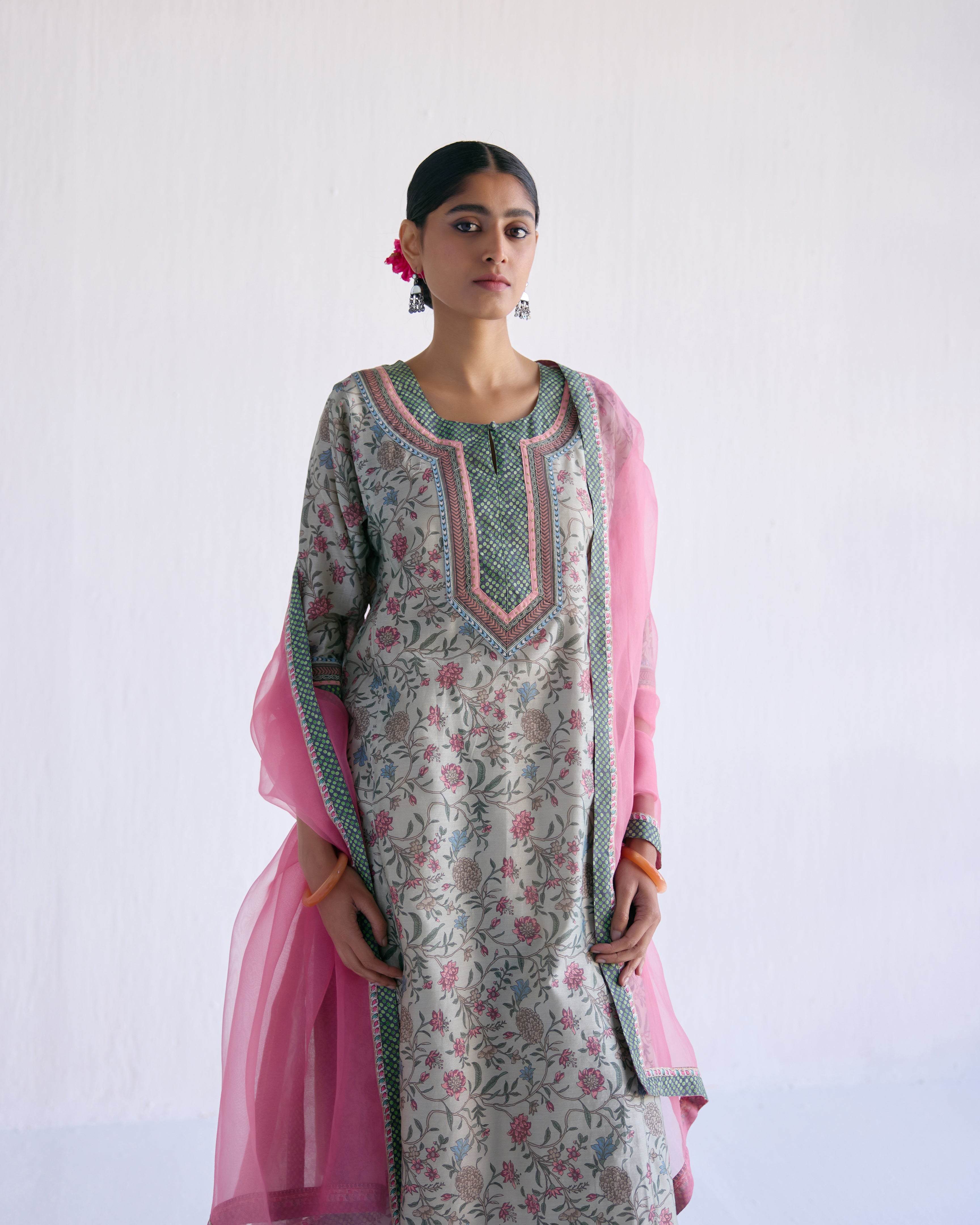 Rozana Chiffon Dupatta Rough Pink (9097833873707)
