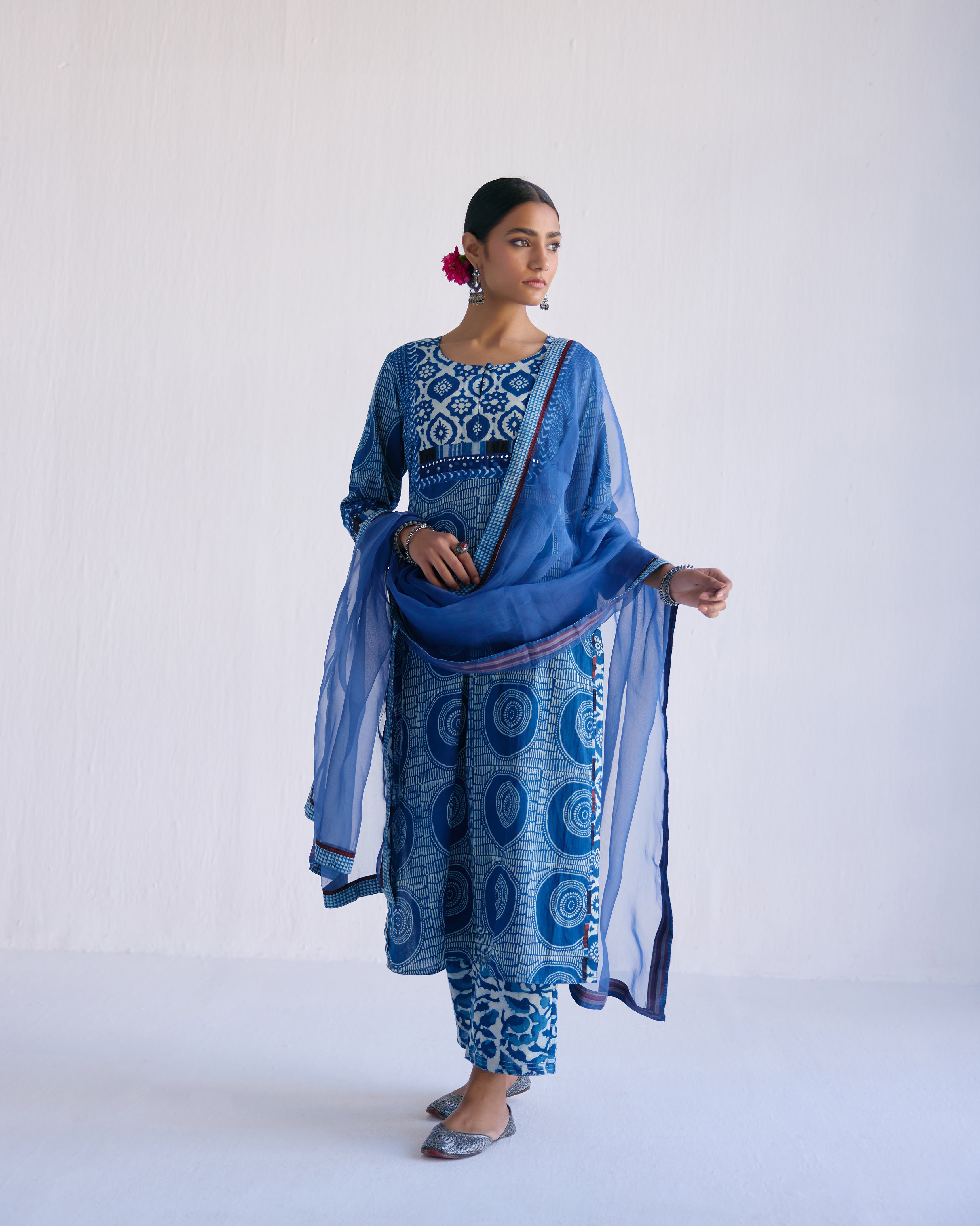 Rozana Chiffon Dupatta Indigo (9097664037163)