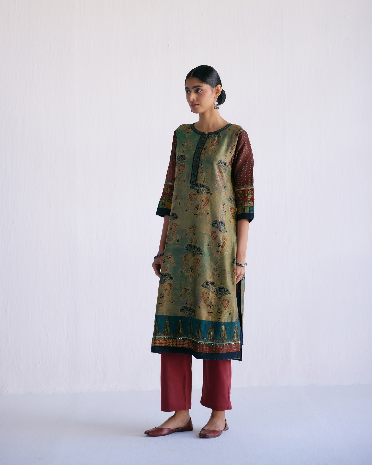 Miran Kurta Pista Green Rust (9098478190891)