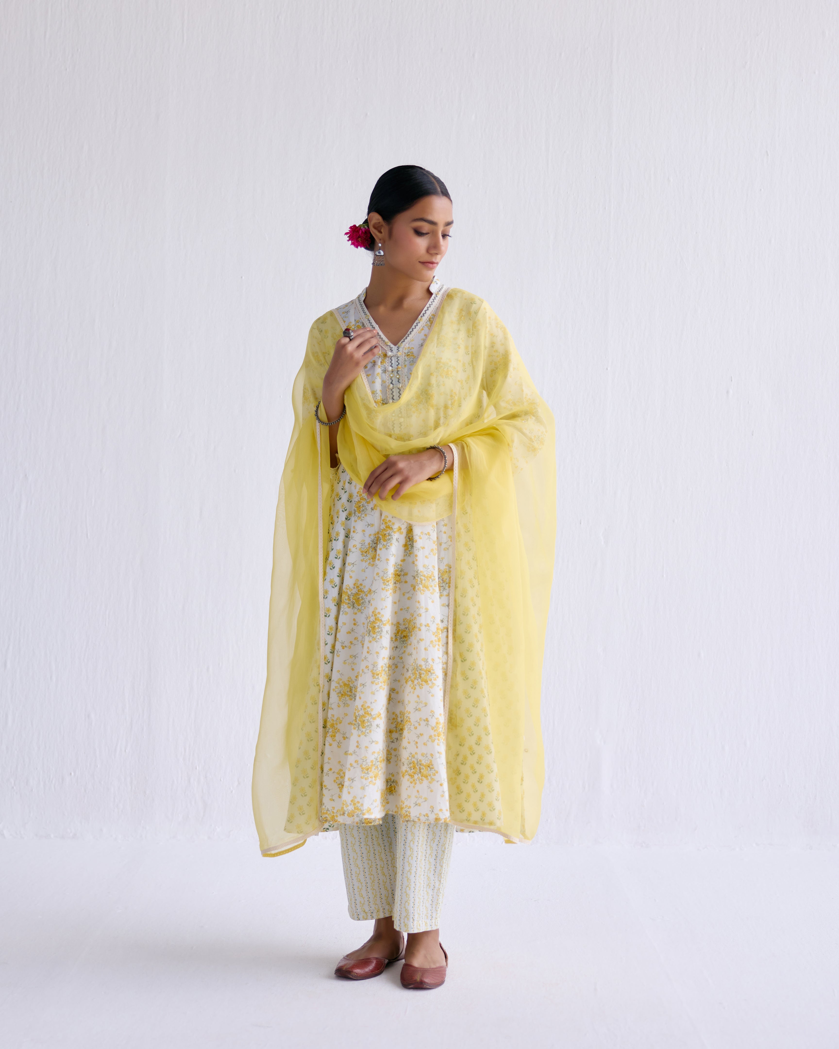 Mehtab Kurta Off White Yellow (9097268461867)
