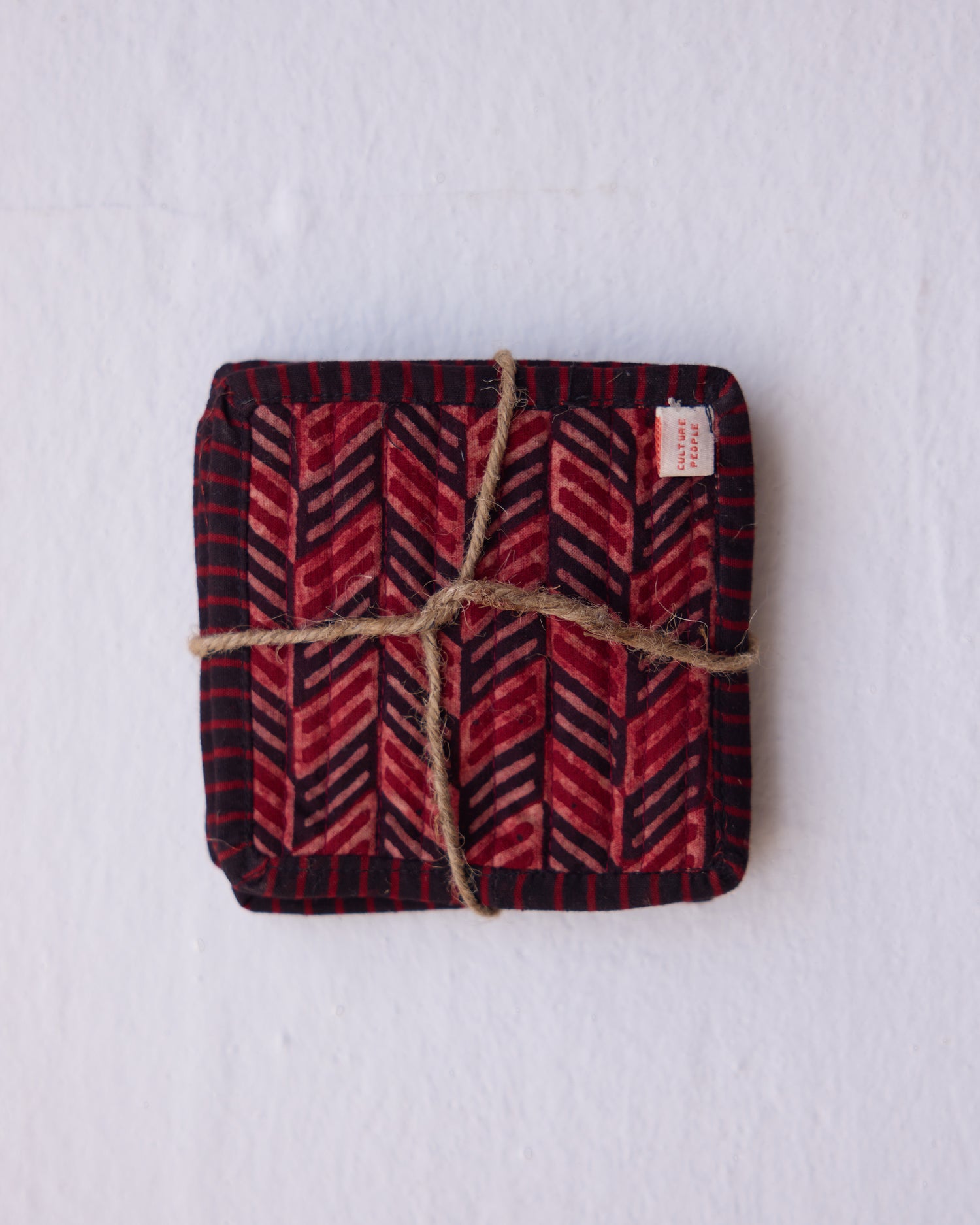 Reversible Coaster Maroon Black (Set Of 4) (9104536961323)