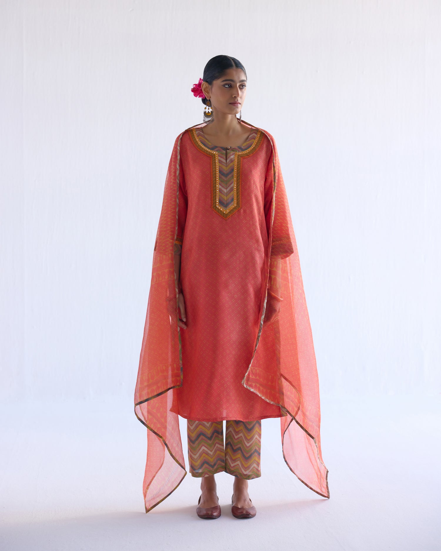 Rozana Kota Silk Dupatta Peach Yellow (9097735766315)