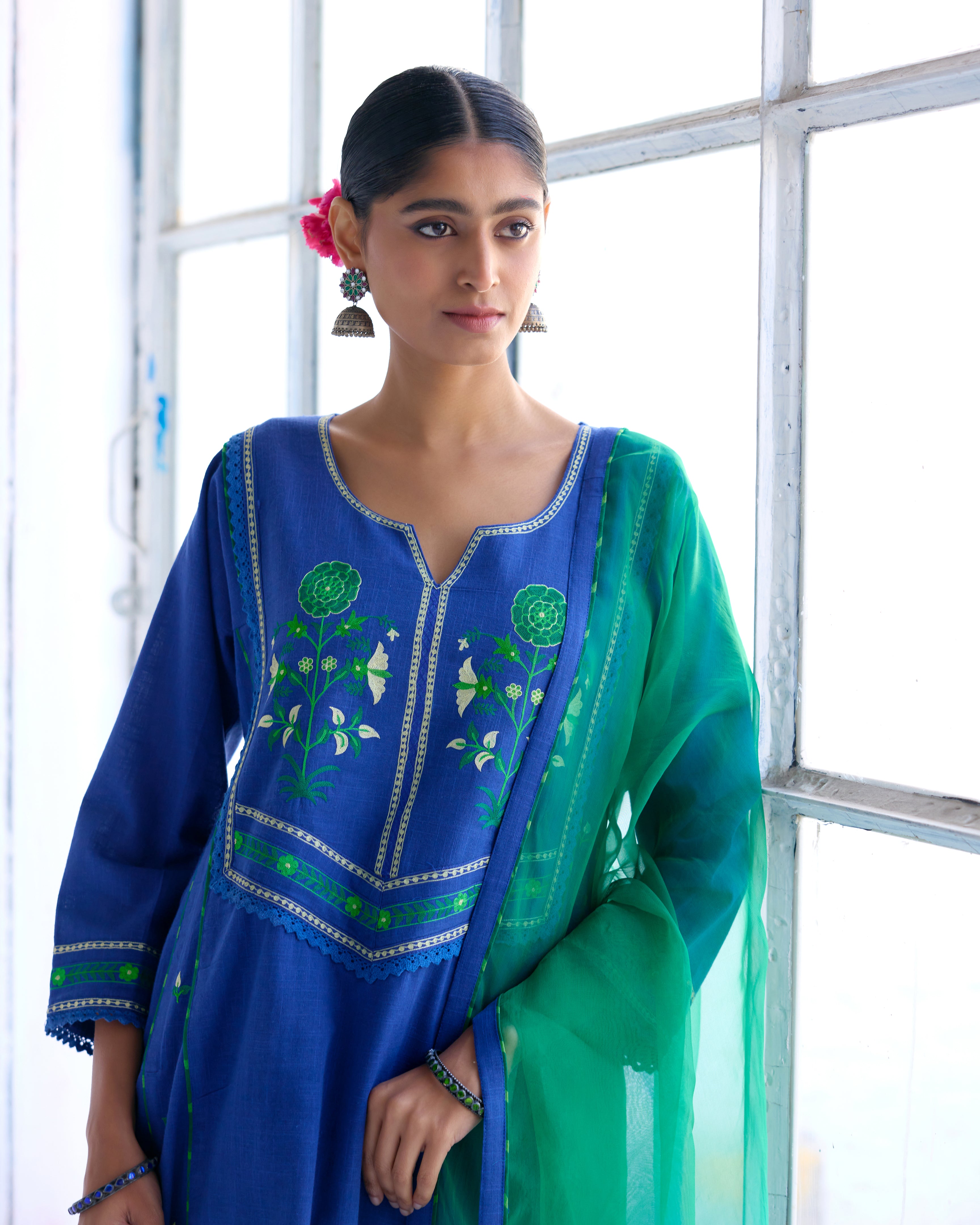 Mughal Kurta Blue (9097356837163)