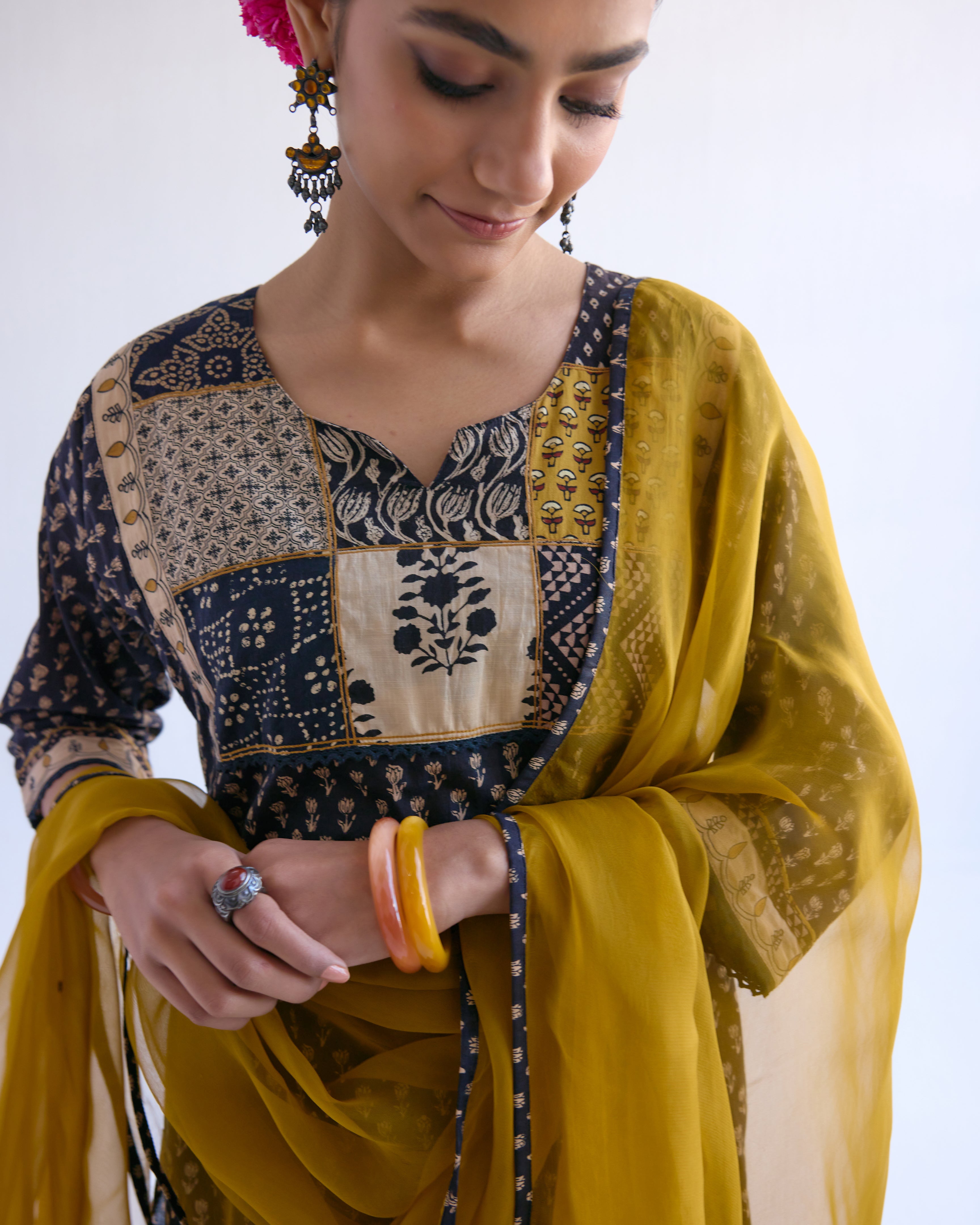 Dienne Dupatta Mustard (9097446588715)