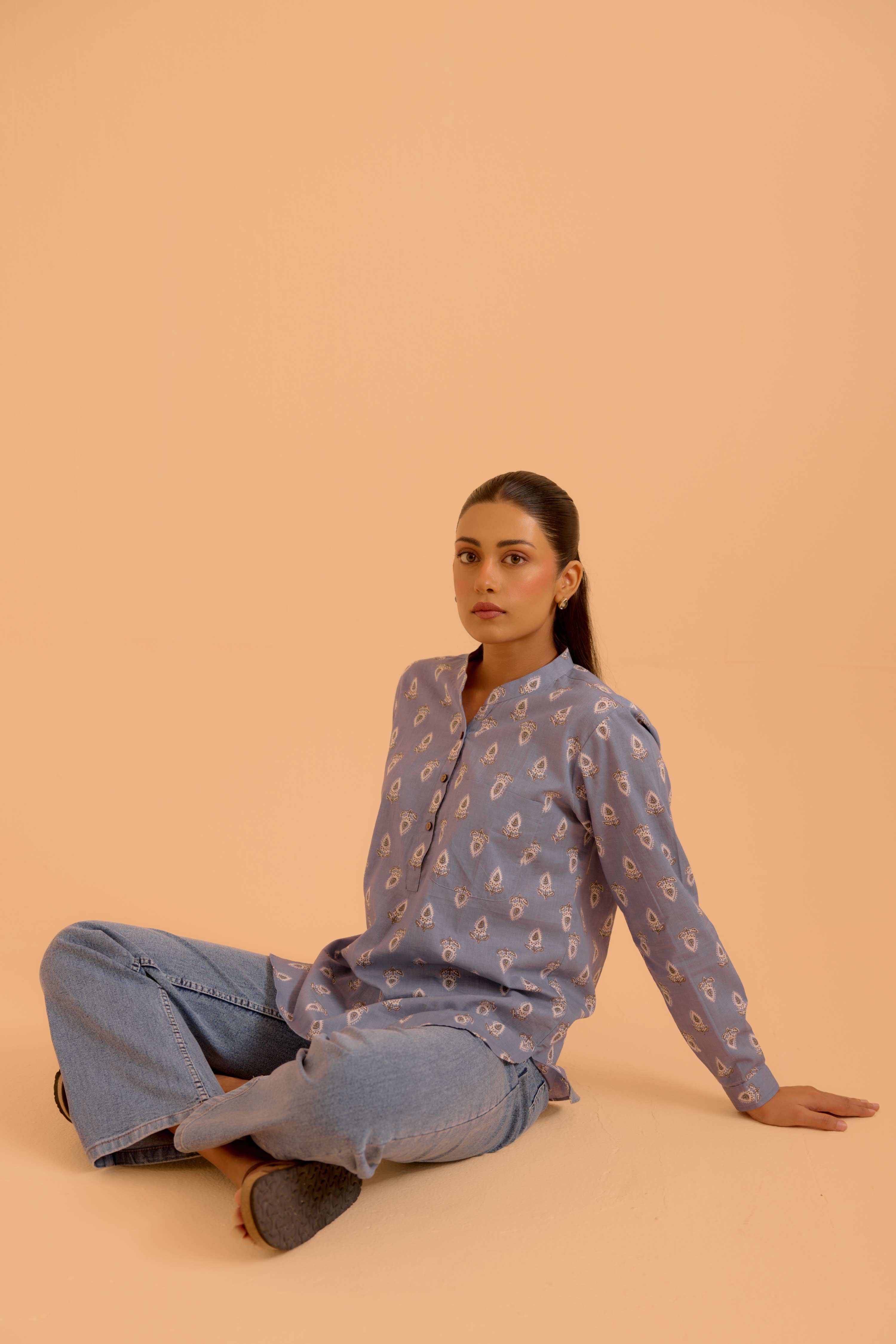 Zoha Top Ice Blue